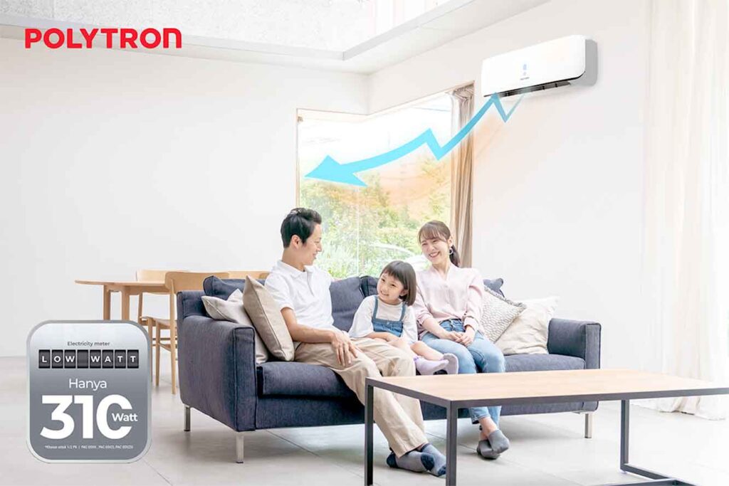 AC Nueva Pro Polytron mendinginkan ruang keluarga secara cepat, merata, dan efisien